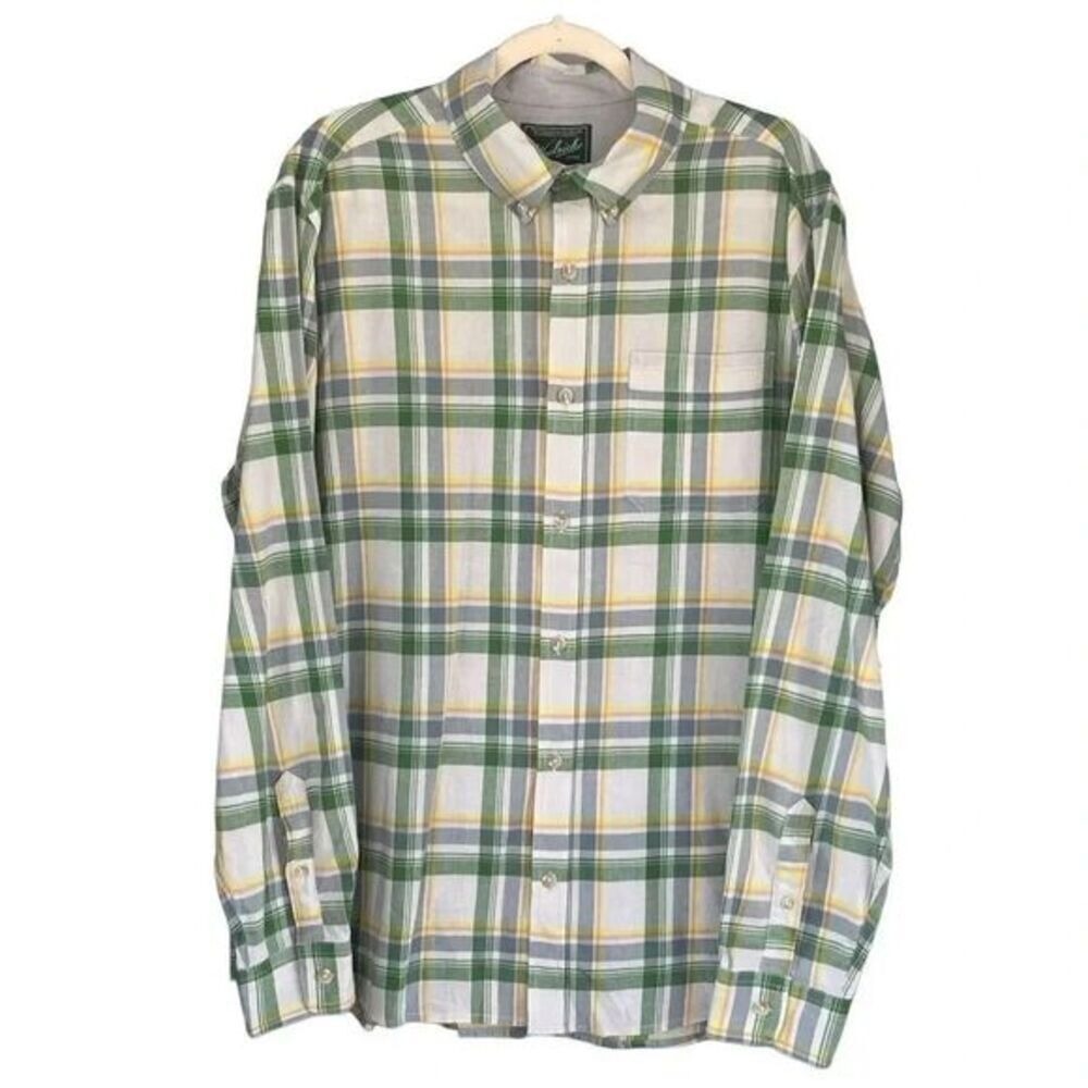 Y2K‎ Vintage Woolrich Mens Plaid Long Sleeve Button Up Shirt Organic Cotton